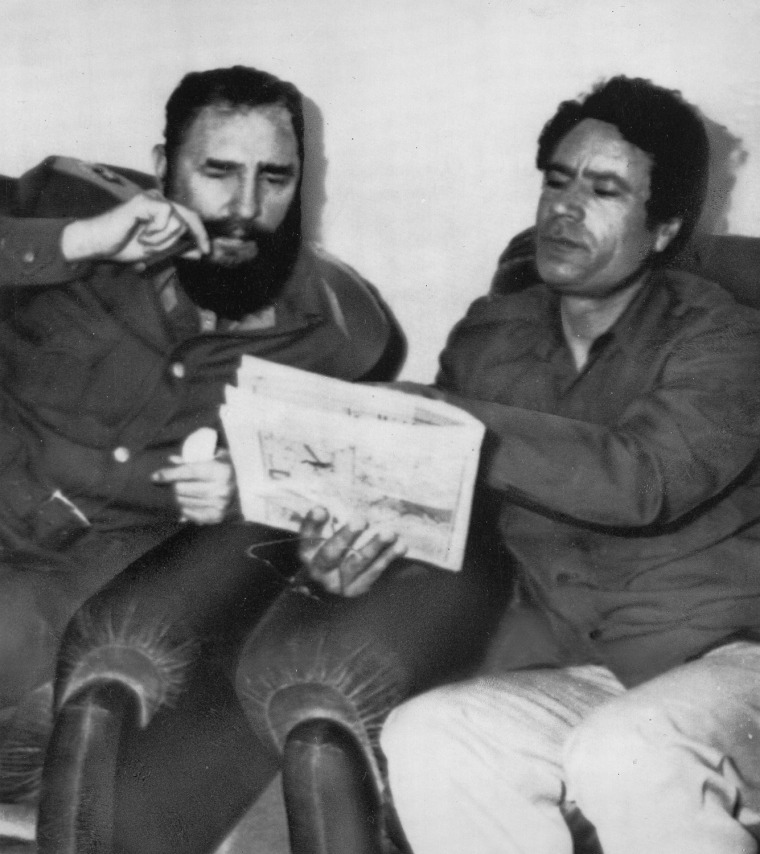 Image: Muammar Gaddafi; Fidel Castro